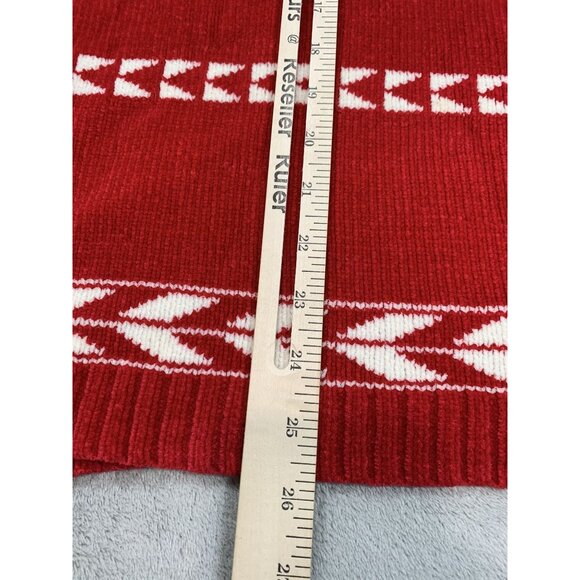 White Stag Ladies Medium Red Classic Ugly Christmas Sweater W Geometric Patterns - Picture 5 of 10